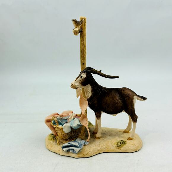 Glutton For Punishment Lowell Davis Schmid RFD America Figurine Goat Clothesline - Picture 3 of 12